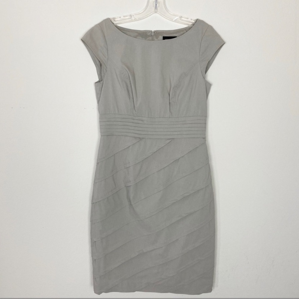 Adrianna Papell Sheath Dress Gray/ Beige Size 10 - Picture 8 of 8